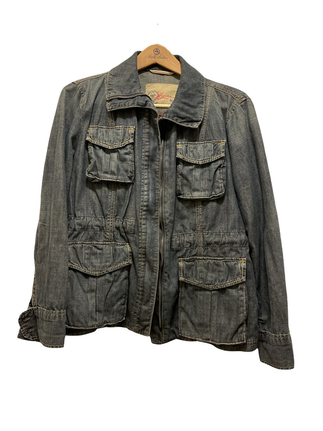 Vintage Distressed denim Jacket Utility Dark Indigo Gap limited Edition Womens M