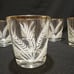 Vintage MCM Libbey Gold & White Wheat Lowball Glass Set of 6, MCM Whiskey Rocks