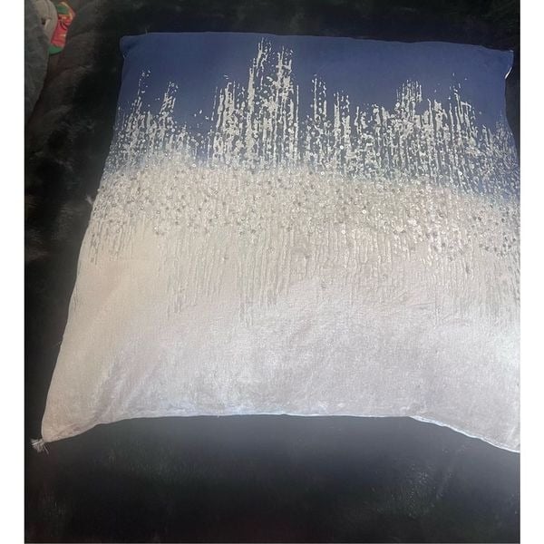Z Gallerie Joie De Vivre Pillow 22 - Sapphire sparkle beaded throw pillow