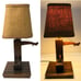1980s Well Water Pump Table Lamp Handcrafted Wood School Model Burlap Shade MCM