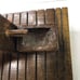 1980s Well Water Pump Table Lamp Handcrafted Wood School Model Burlap Shade MCM