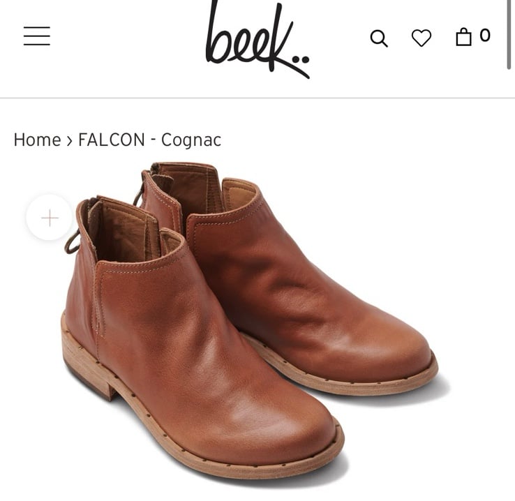 Beek Falcon Leather Ankle Bootie COGNAC size 7