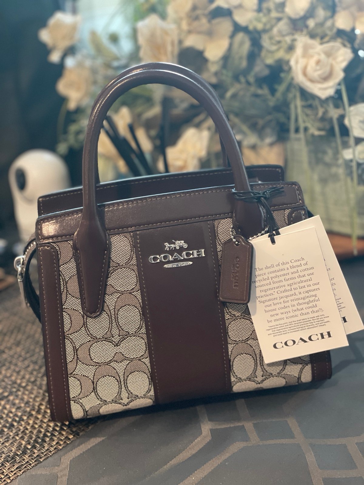Coach Andrea Carryall Bag In Signature Jacquard CT766