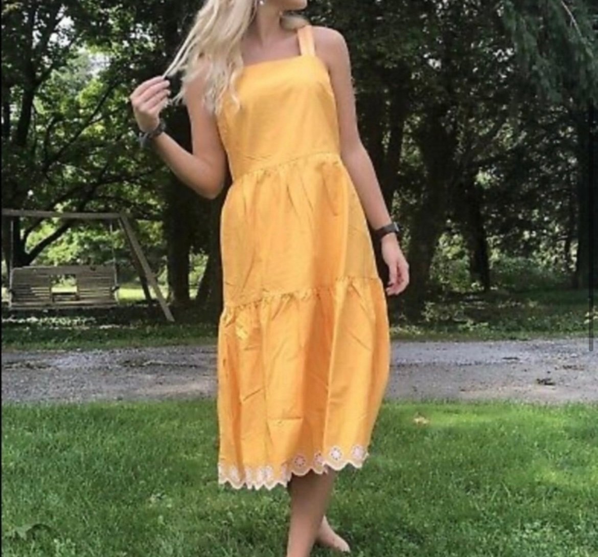 J crew yellow eyelet dress hot sale