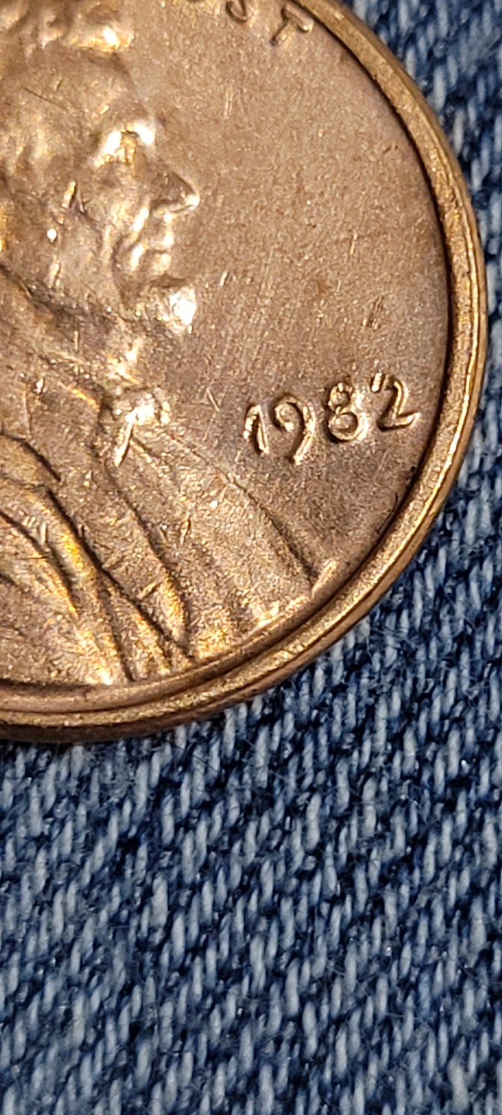 1982 copper penny with error