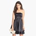 Adrianna Papell Hailey Black Satin Mini Dress NWT Sz 4 Strapless Polyester