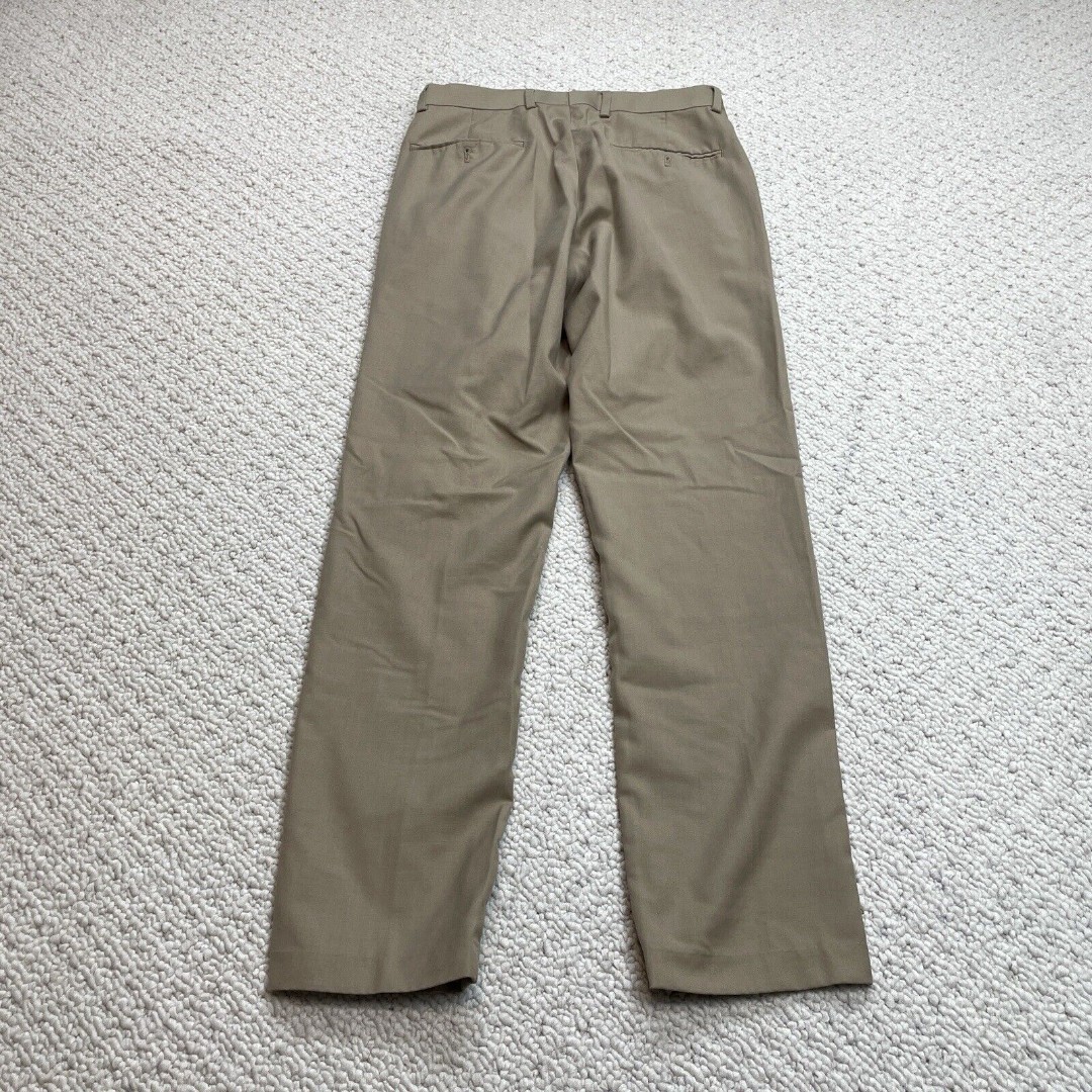 Pronto Uomo Dress Pants Mens 29x32 Brown Straight Polyester Slacks Trousers