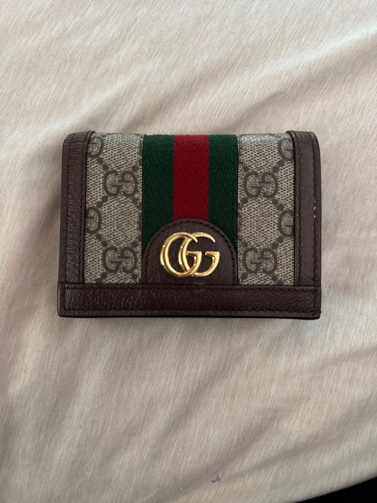 Gucci gg ophidia leather wallet- brown