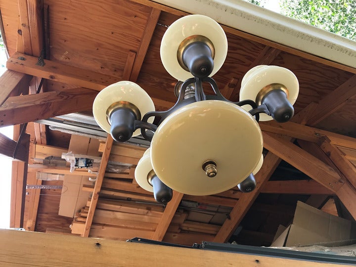 Vintage Ceiling Light Fixture Chandelier (probably 6 bulbs)
