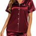 NEW Womens Red SATIN Sleepwear Pajamas Set Size M