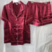 NEW Womens Red SATIN Sleepwear Pajamas Set Size M