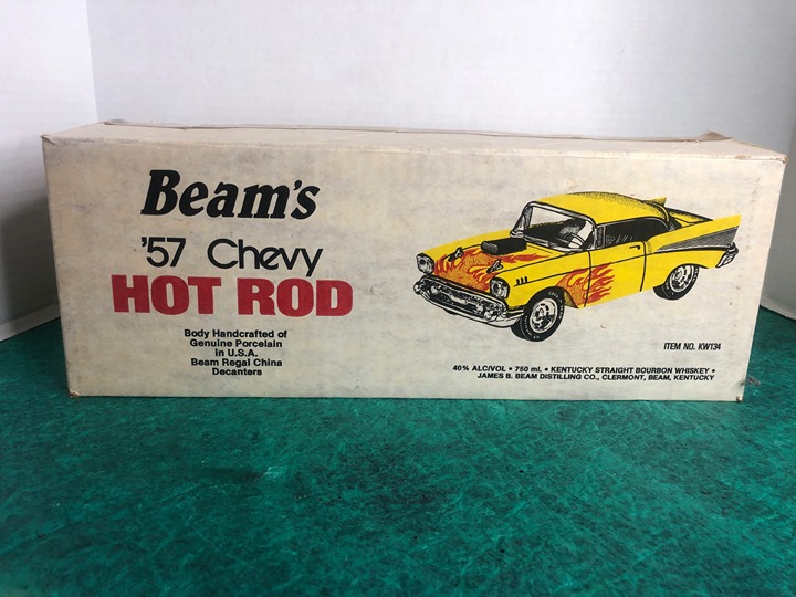 Jim Beam Decanter 1957 Chevy Hot Rod Yellow Empty