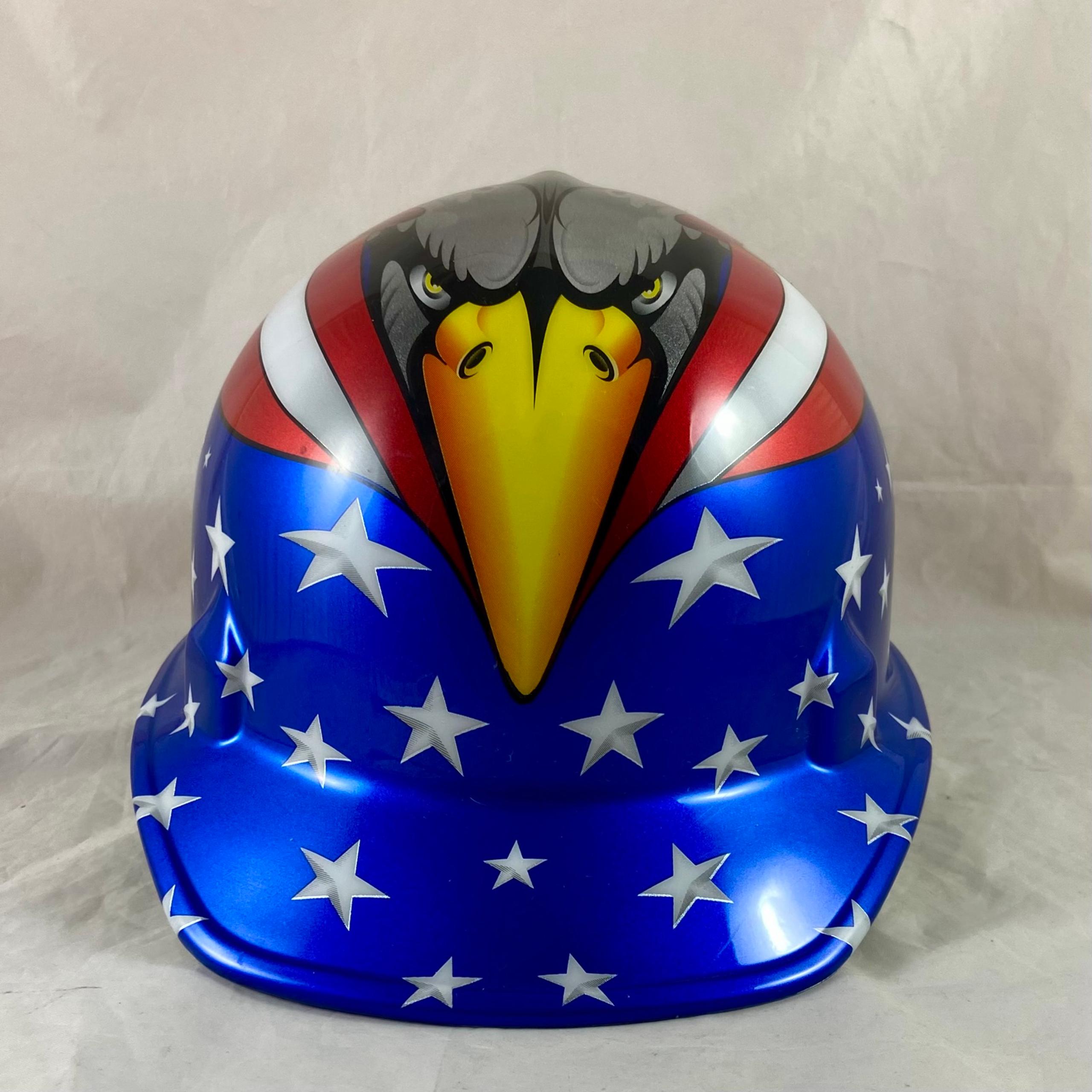 Jackson Type 1 Hard Hat Eagle Bald USA New Old Stock Stars And Stripes Plastic