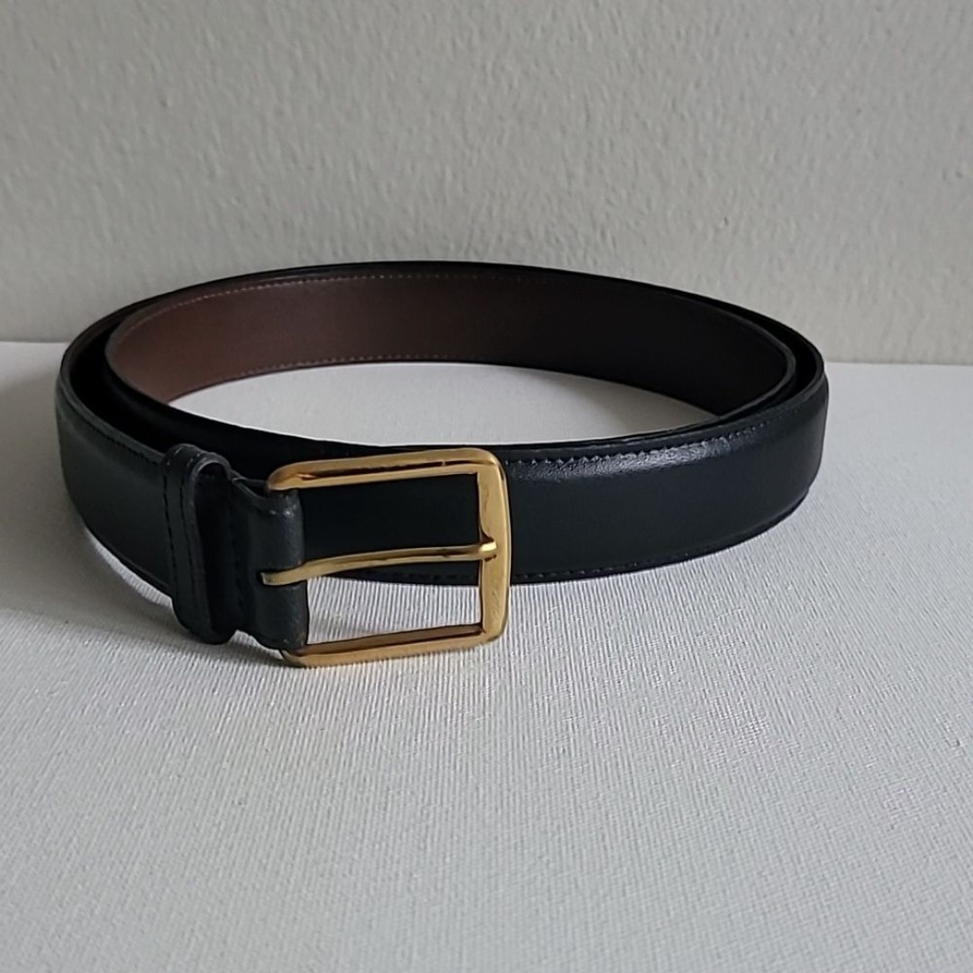 Torino black leather mens belt Sz 42