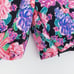 Zara Floral Puffy Sleeve Crop Top w Purple and Pink Flowers Side Zip XS