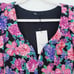 Zara Floral Puffy Sleeve Crop Top w Purple and Pink Flowers Side Zip XS