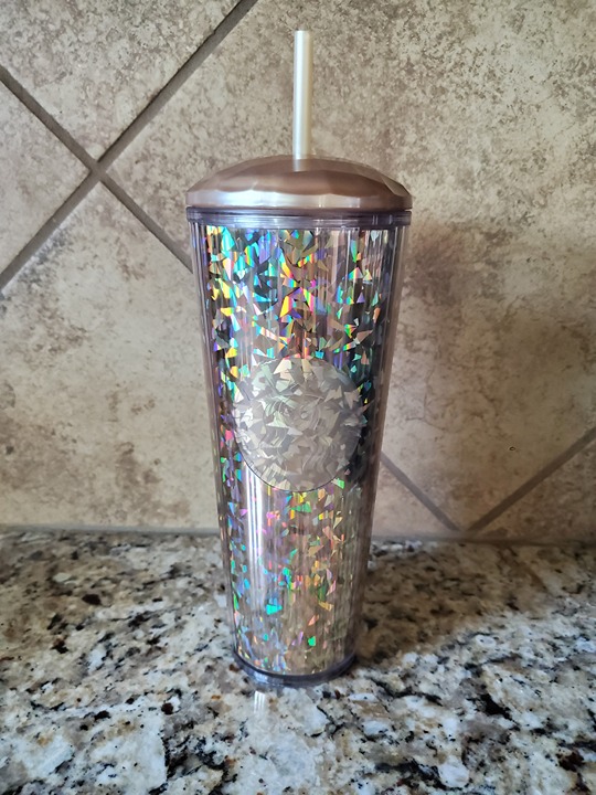 Starbucks Korea 2022 SS Gold calidoscope cold cup 710ml / 24oz 2022 New Tumbler.