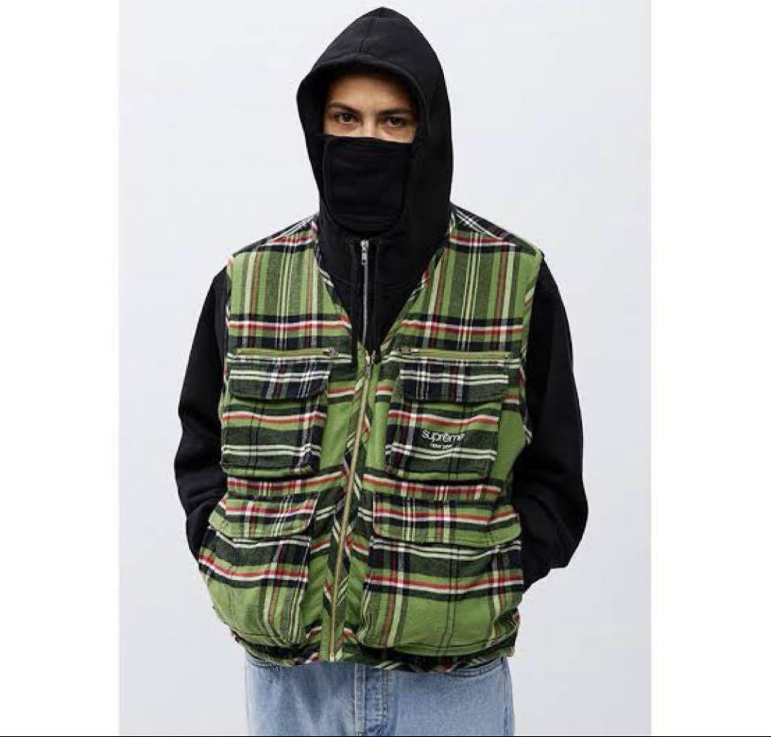 Supreme Tartan Flannel Cargo Vest 20aw