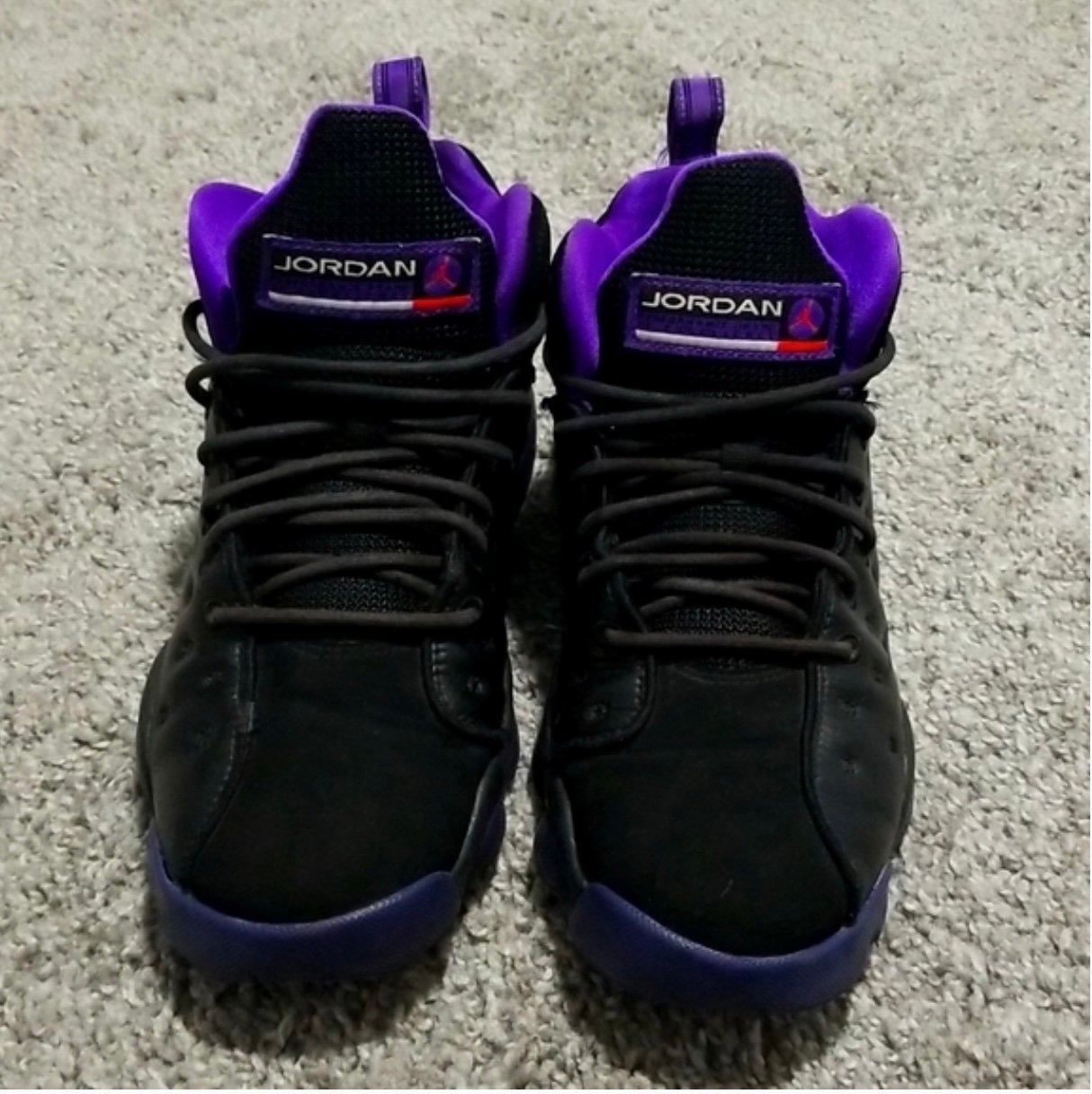 7 youth Purple and black Jordans