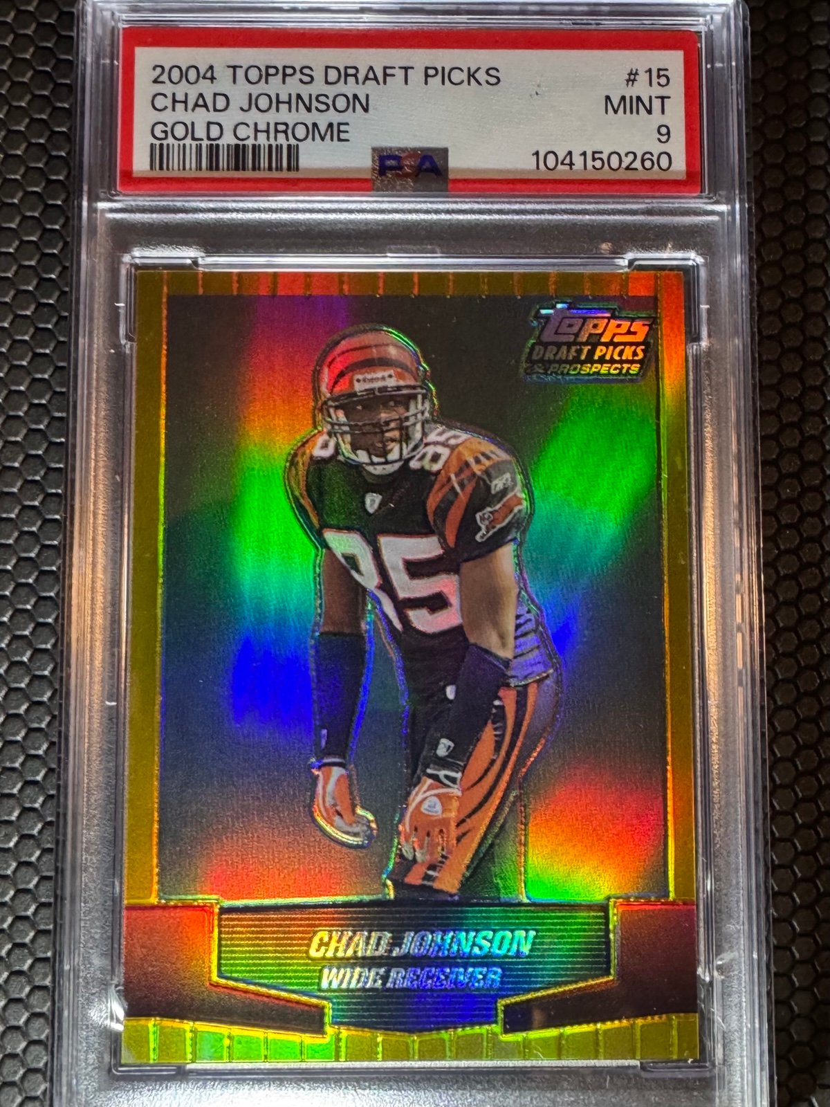 2004 TOPPS DRAFT PICKS & PROSPECTS #15 CHAD JOHNSON GOLD CHROME PSA
