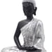 Buddha Statue Silver Finish 16” Tall