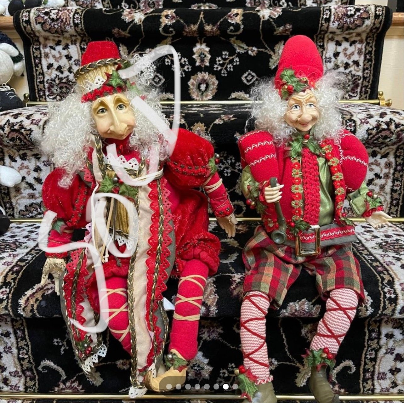 Vintage Poseable Christmas Forest Elf Richly decorated shops sophisticated with pipe