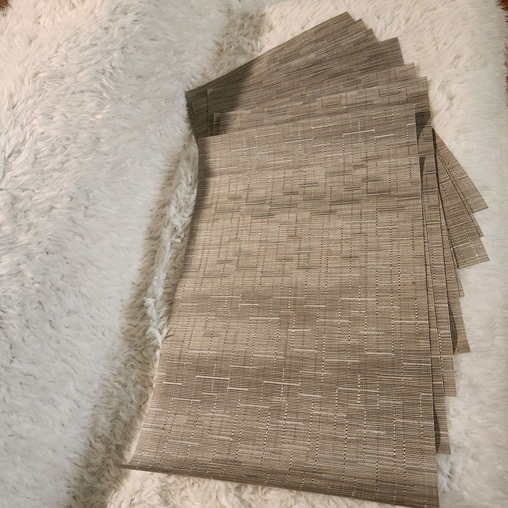 Set Of 4 Vintage Woven Placemats, Cottage Boho