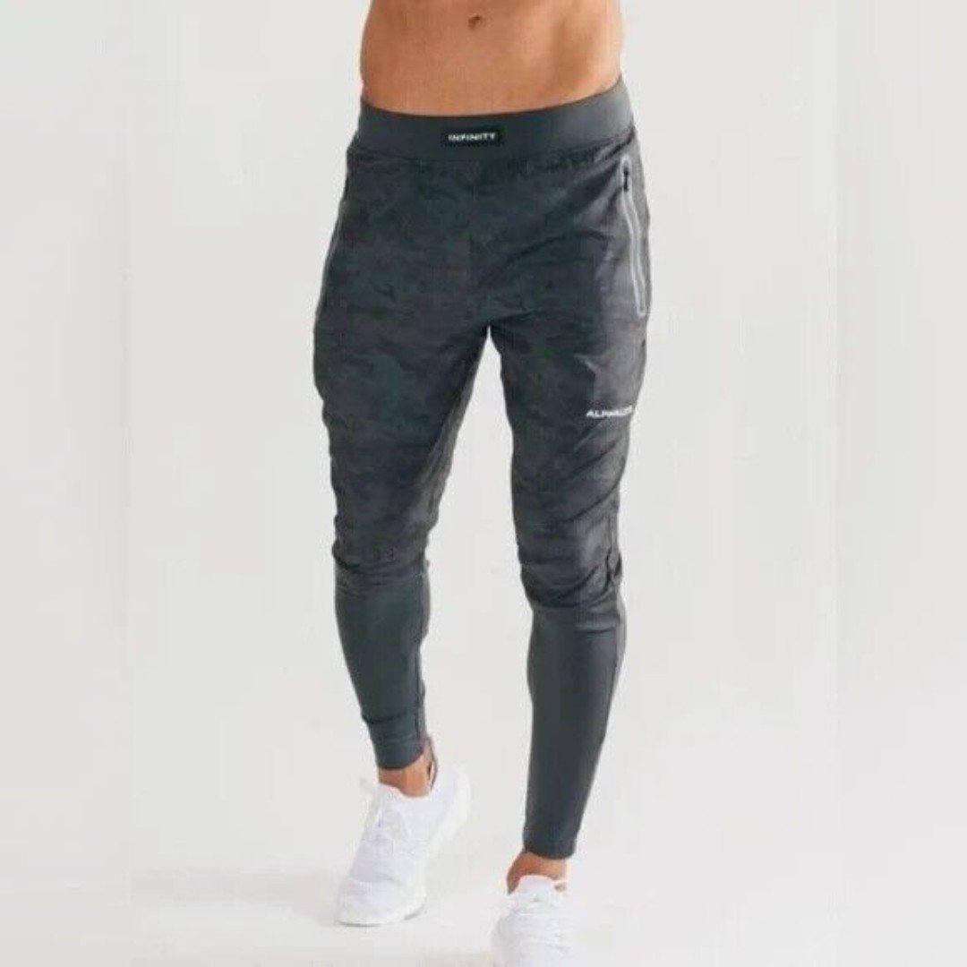 Alphalete Mens Pants Infinity Size Medium Tech Jogger Gray Terrain Camo Tapered