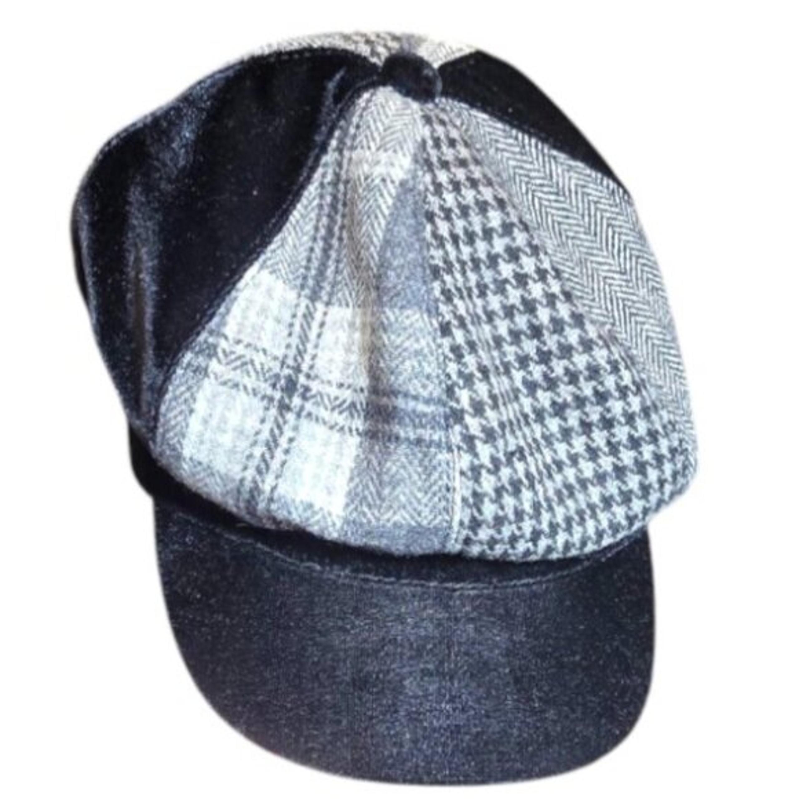Women's Black & Gray SCALA PRONTO Vintage Style Newsboy Cap