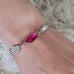Pink sapphire silver Bracelet