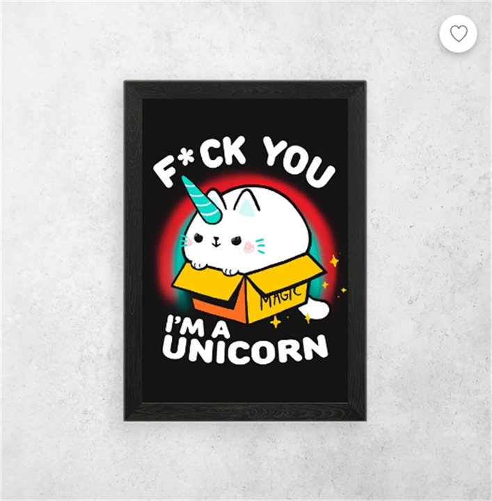 Kitty Unicorn Poster Painting canvas 20*30inch