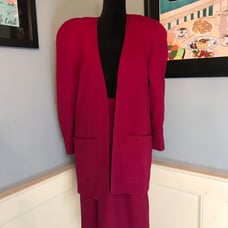 Vintage 80s Magenta Skirt Suit by Significance Sz 4