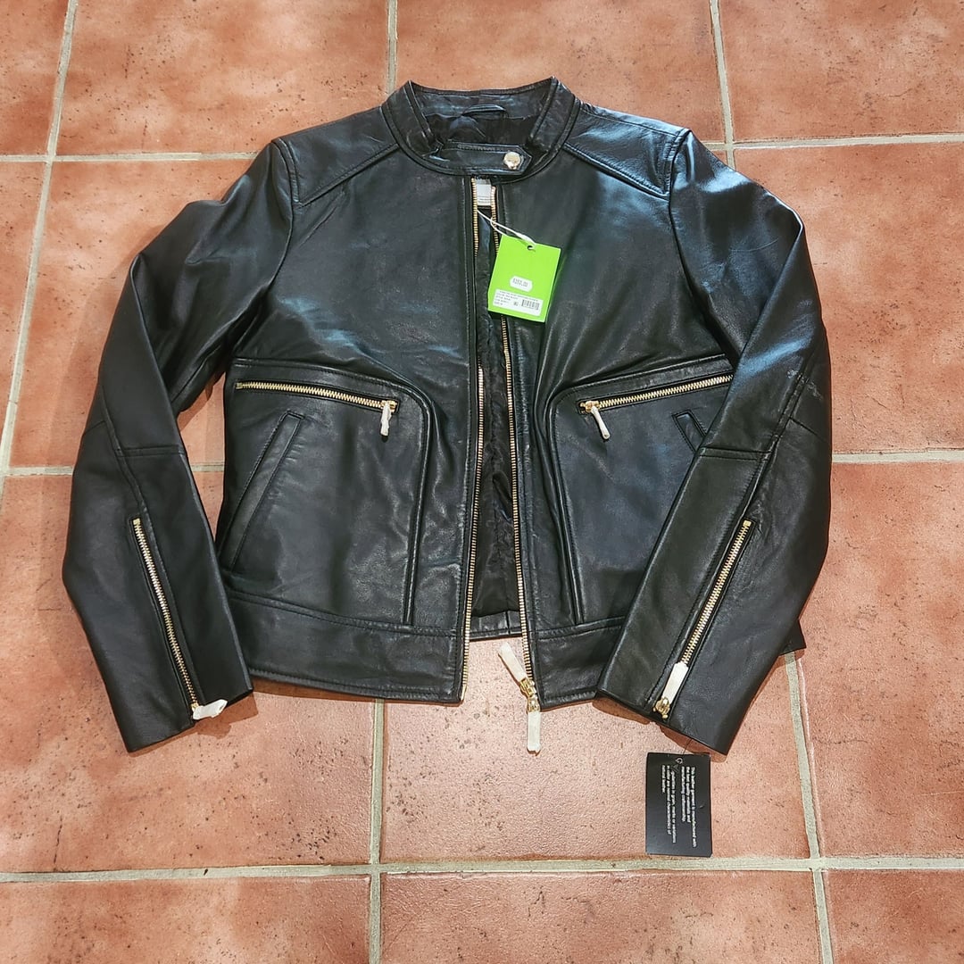 Sam Edelman Women's Leather Snap-Collar Jacket