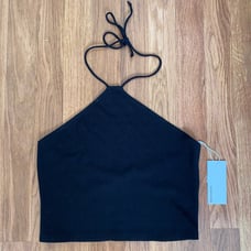 NWT Reformation Aversa Rib Crop Halter Top Size Medium