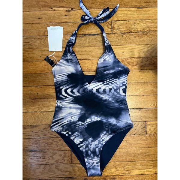 COS Reversible Printed Plunge Swimsuit