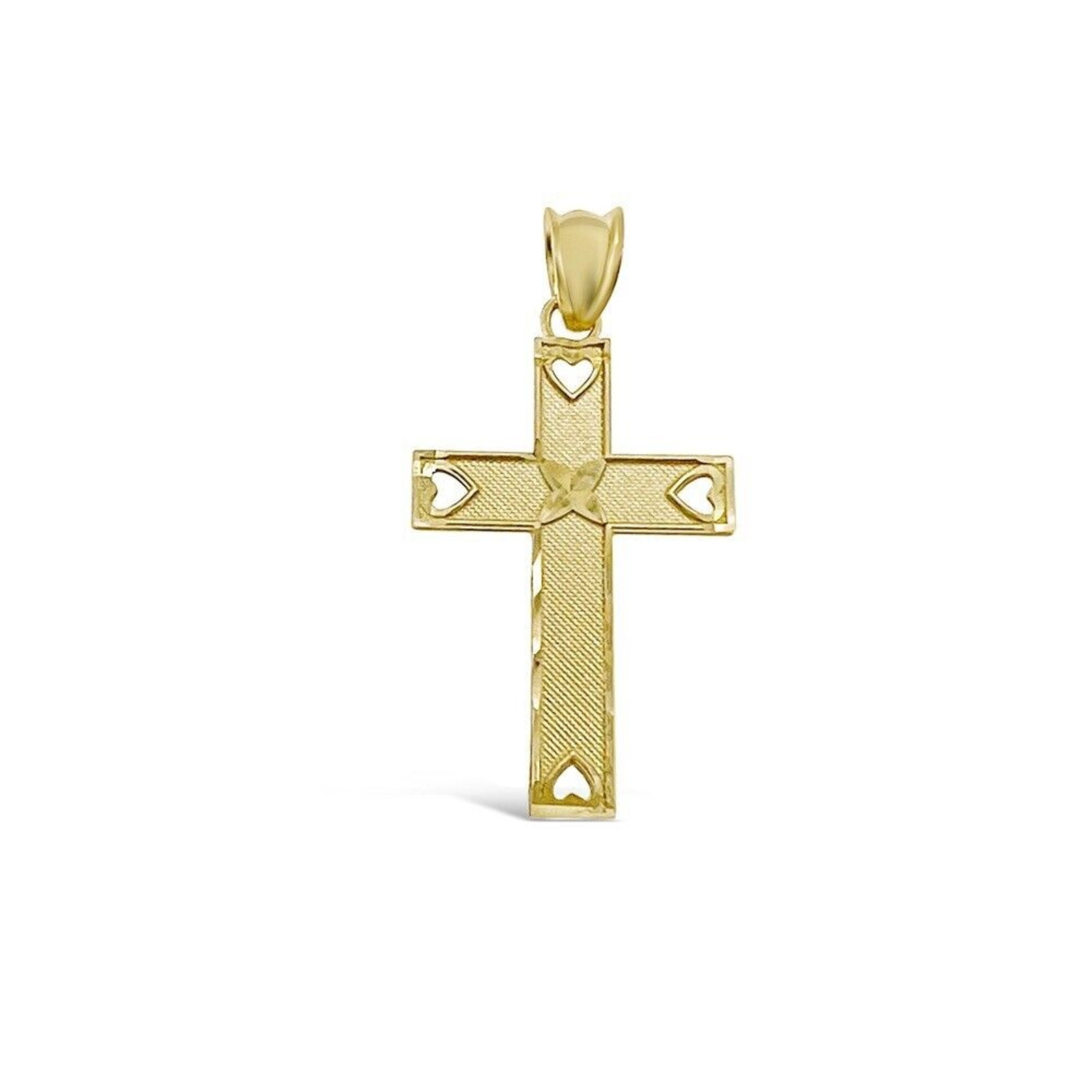 10k Gold Cross Pendant Charm 1.2