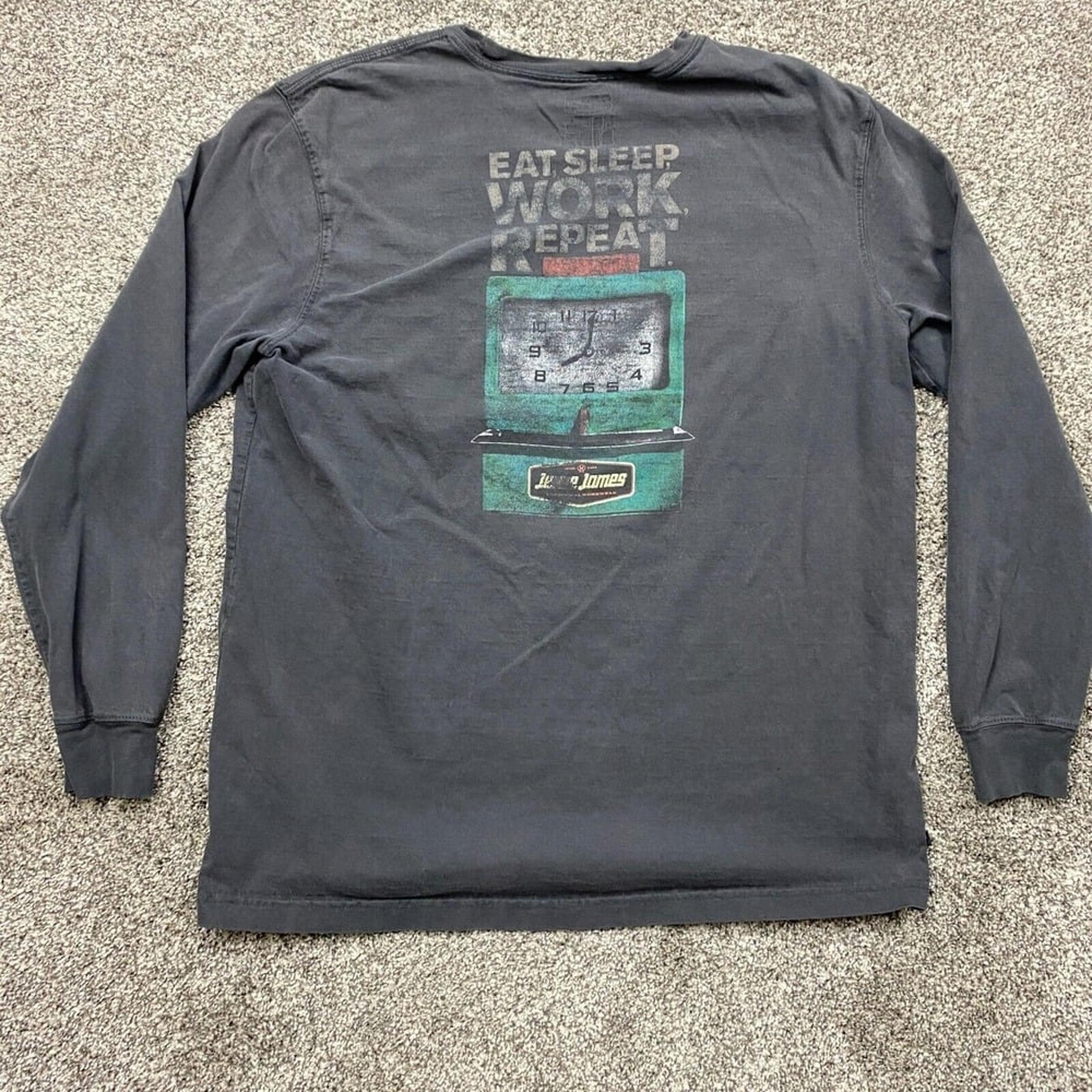 Shirt L Graphic rustic biker faded long sleeve punk rock Mechanic - Jesse James