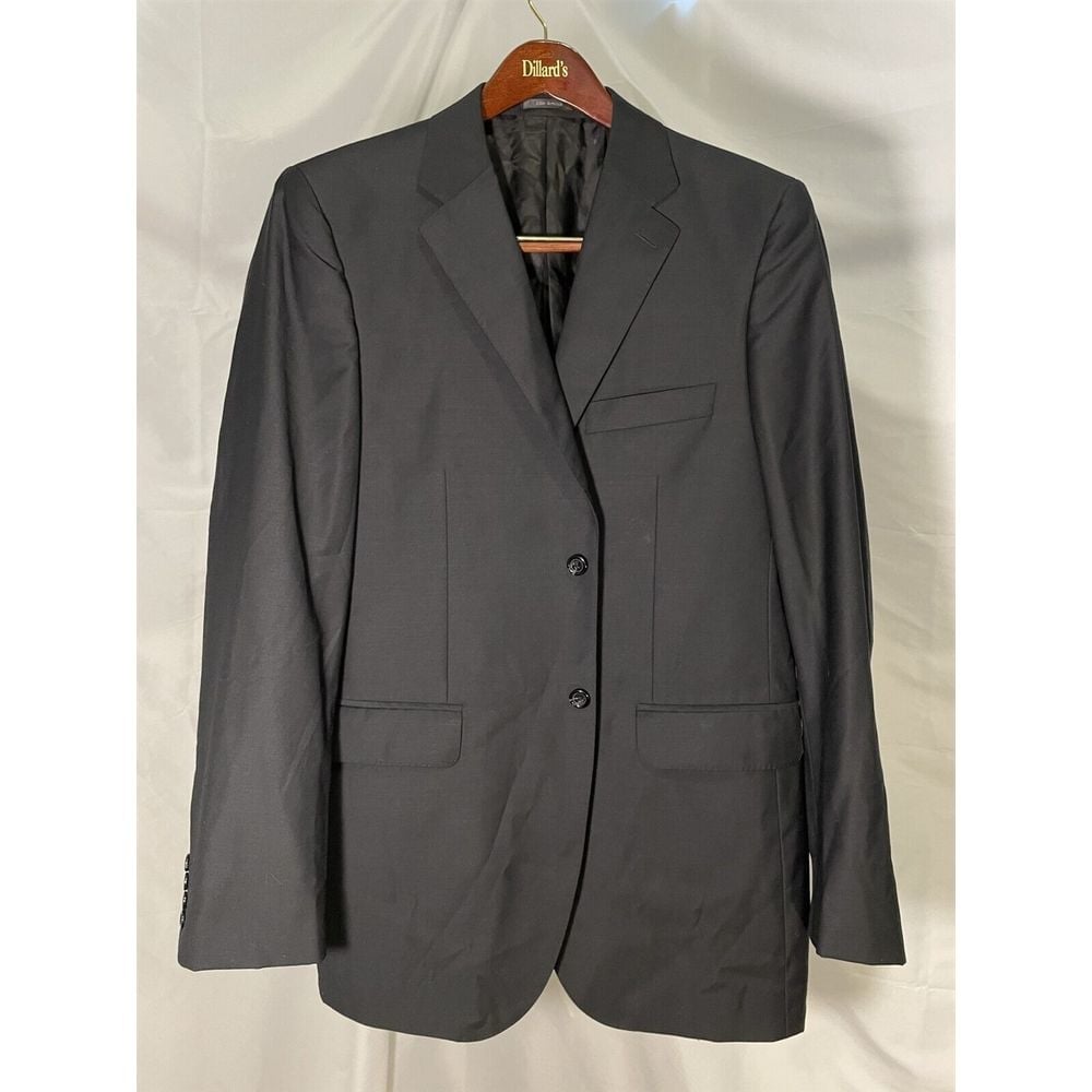 Mattarazi Uomo 52 | 42L Black Super 150's Wool 2Btn Sports Coat Blazer Jacket