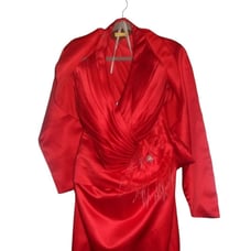 Red Silky Light in the Box Formal Anniversary Bridesmaid Gown Dress 18-20w 1xl