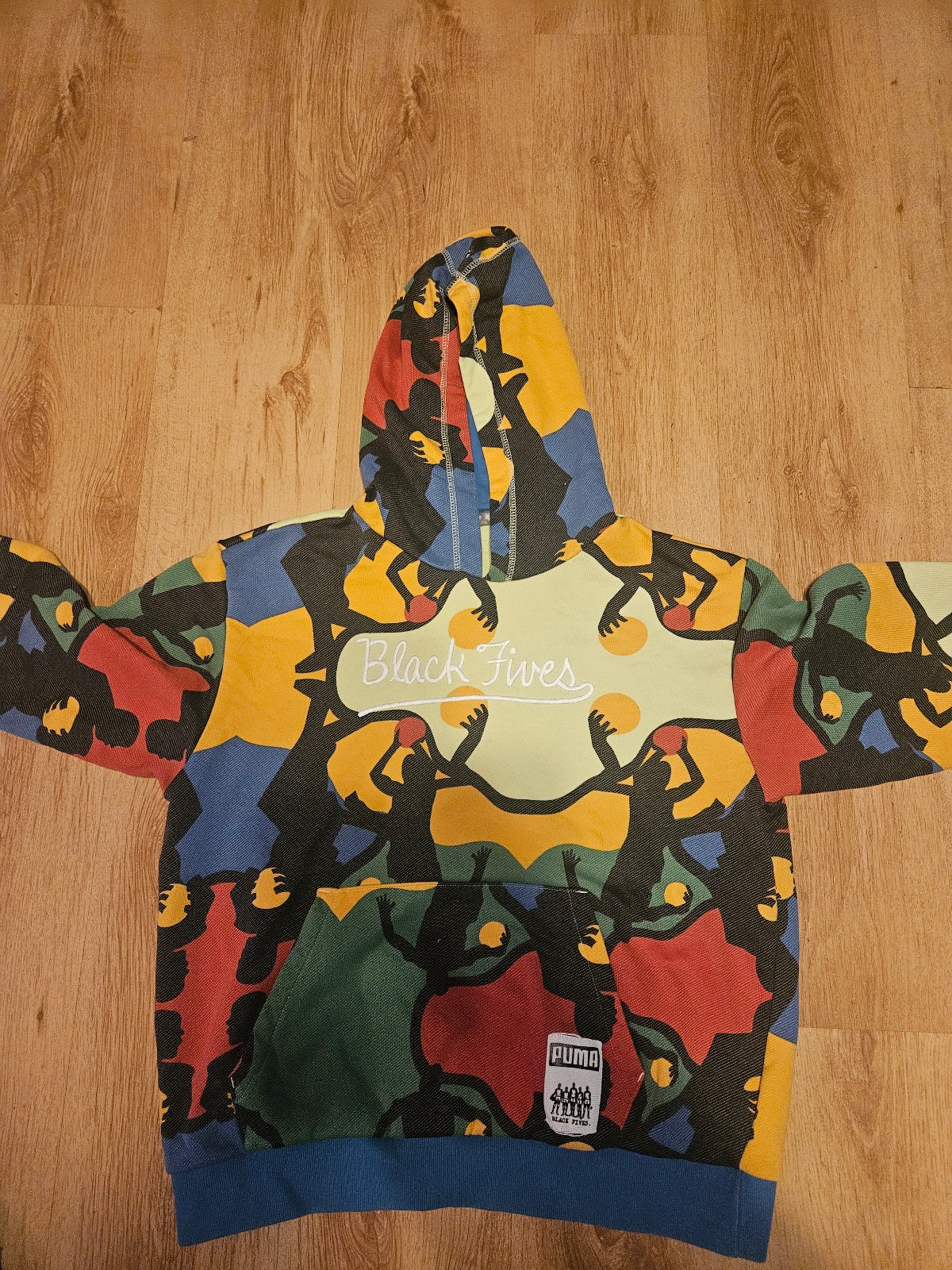 Puma AOP black fives hoodie size lg