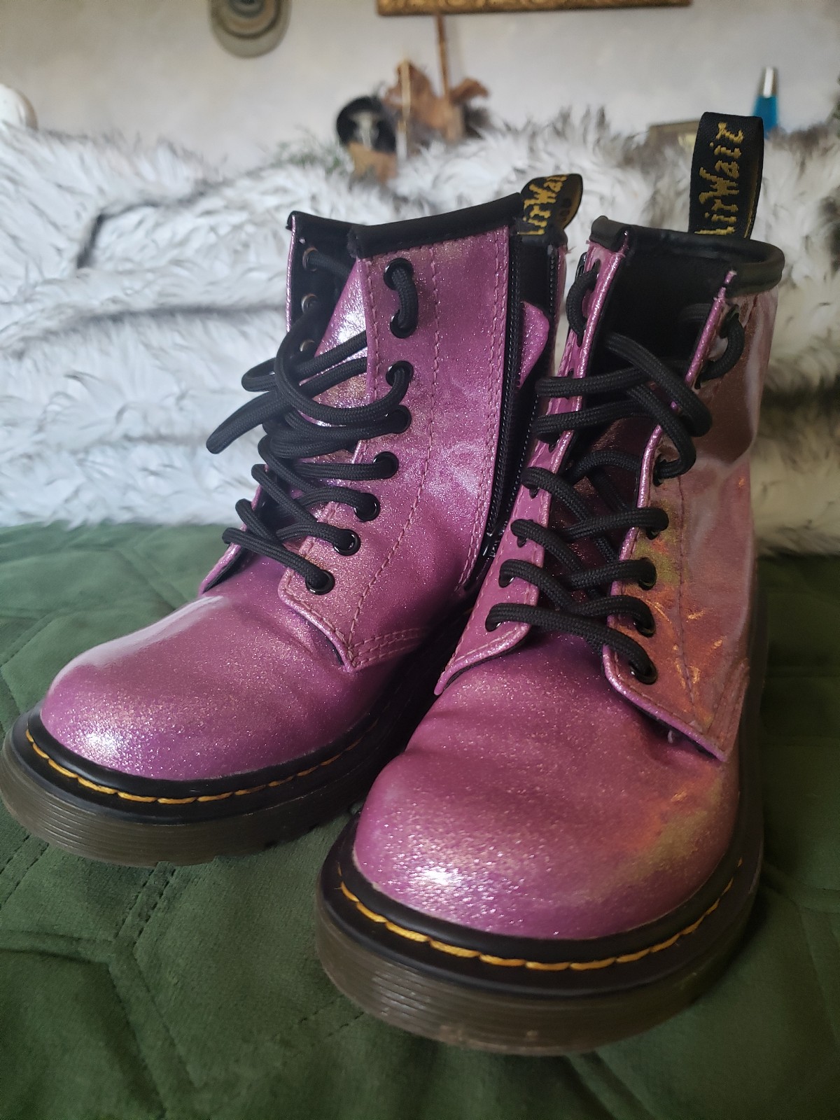 PINK GLITTER Dr Martens sz 12 boots