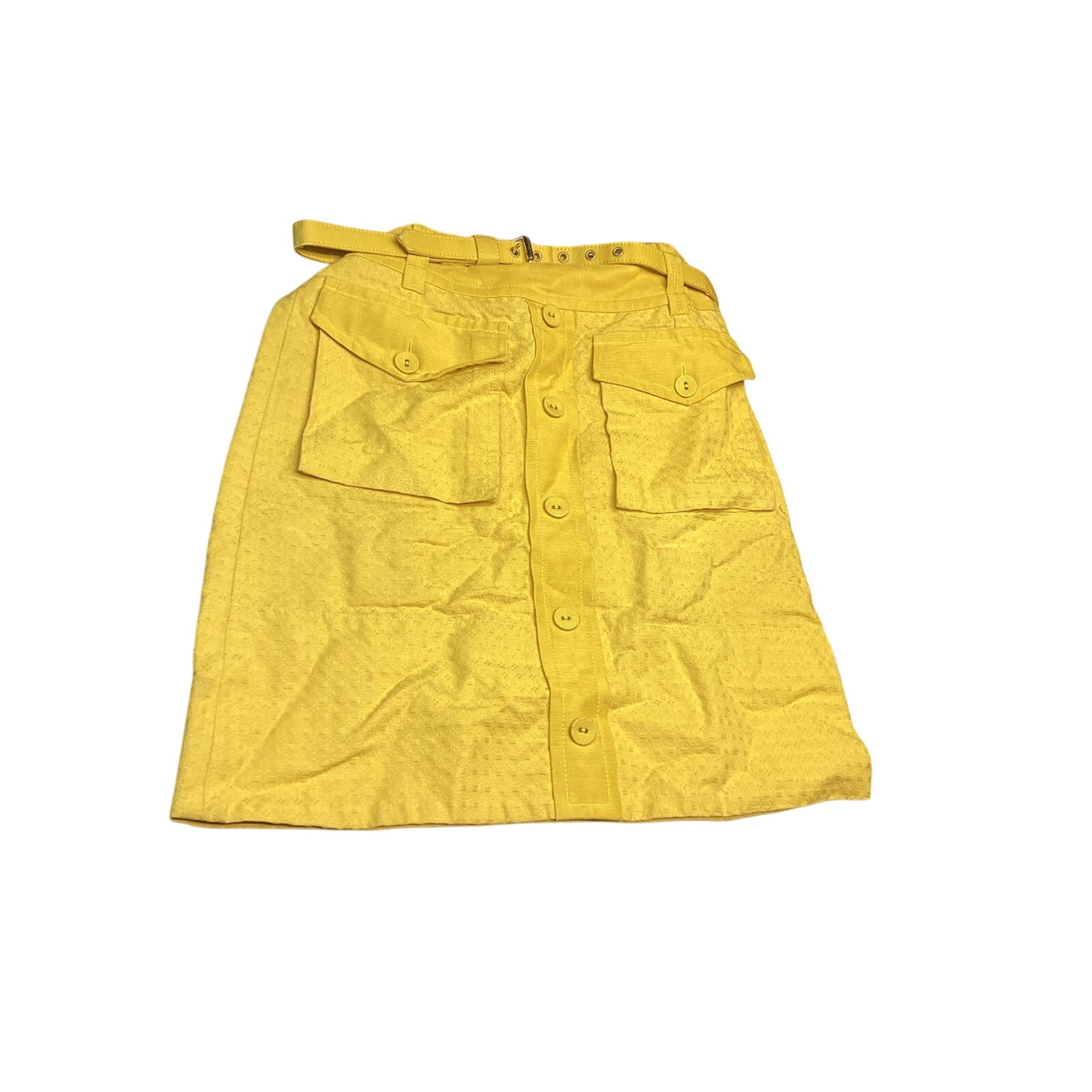 Marc By Marc Jacobs Womens Yellow Belted Skirt With Pockets, Size 4