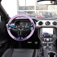JDM TRD Universal 6-Hole 350mm Deep Dish Purple Crystal Bubble Steering Wheel