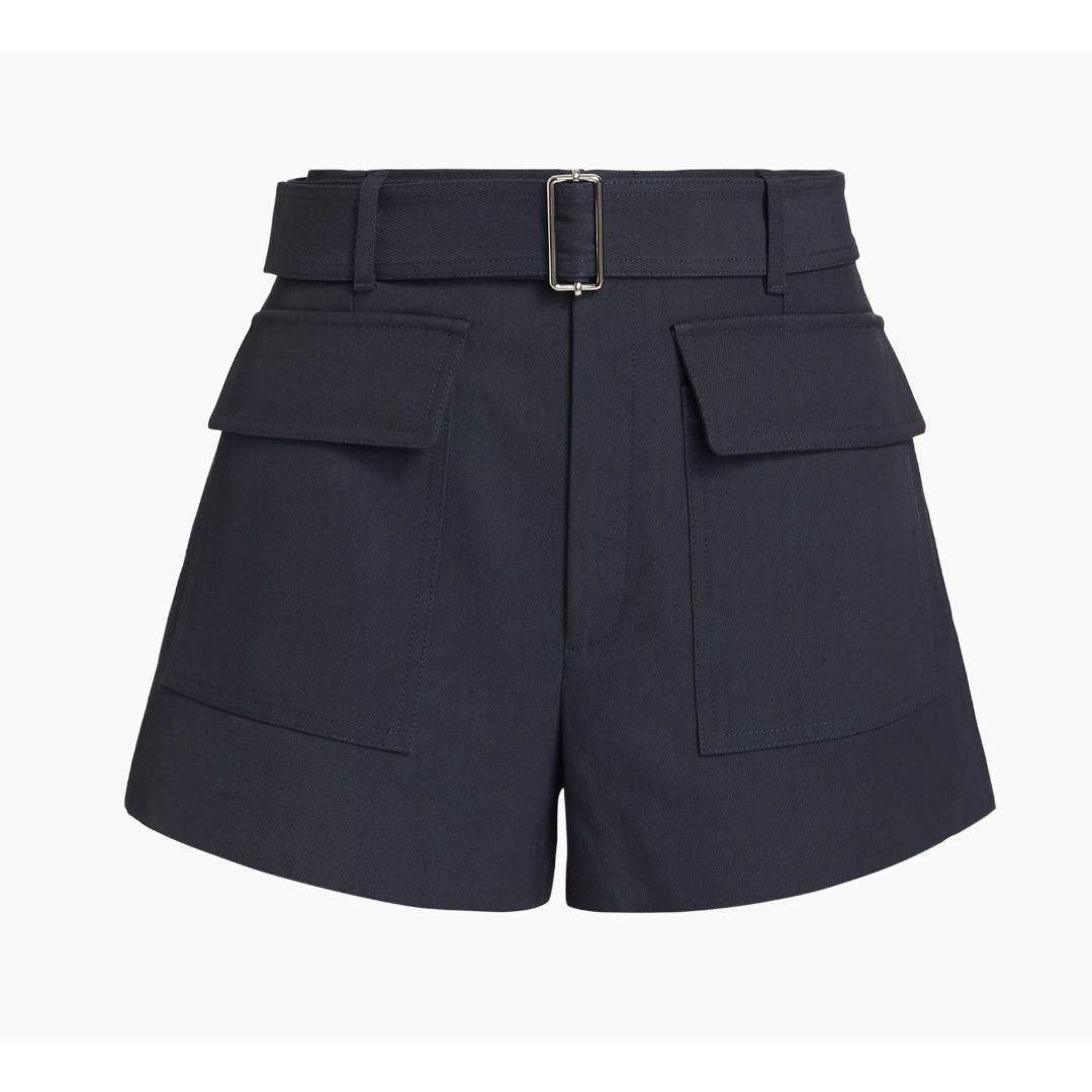 A.L.C. NWT Navy Blue High Rise Pocket Oakland Belted Military Style Shorts 6