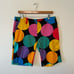 Loudmouth 15 golf shorts black multicolor AOP circle sporty Y2K Vintage cotton