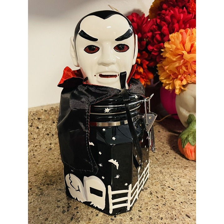 Dracula with Cap Cookie Storage Jar - HERITAGE Holiday Collection Halloween