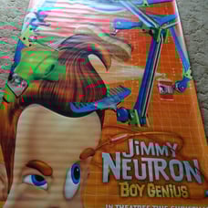 JIMMY NEUTRON - BOY GENIUS - MOVIE BANNER - WHAT'S UP ROBO BARBER INVENTION #52