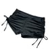 Black Drawstring Side Tie Bikini Swimsuit Shorts