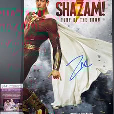 Zachary Levi Signed SHAZAM! Fury Of The Gods 11x17 Movie Poster JSA COA