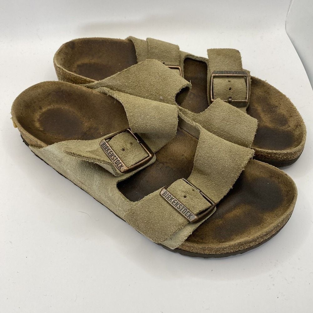 Birkenstock Unixes Old School khaki Suede Sandals Size 37 W6 M4